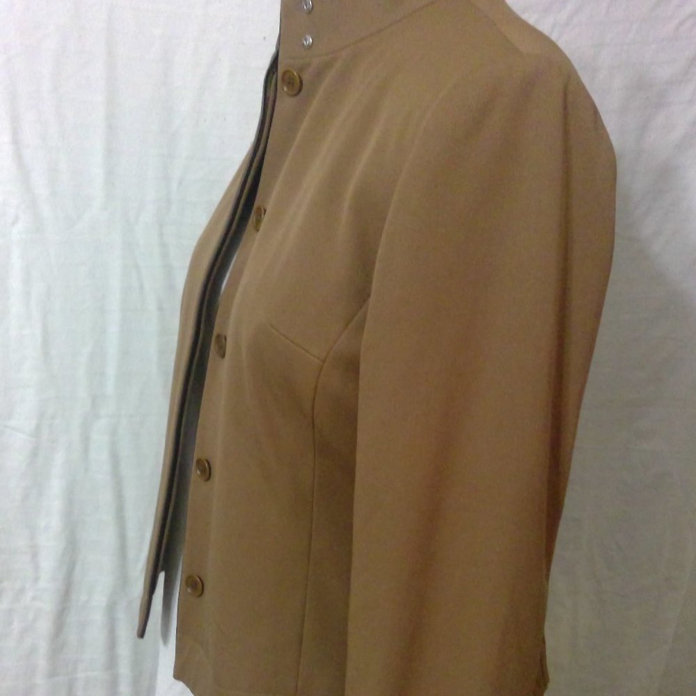 Ann Taylor 2 piece suit with leather trim Size 10P - Picture 6 of 11